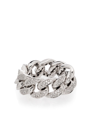 SHAY 18kt white gold flat-link diamond ring