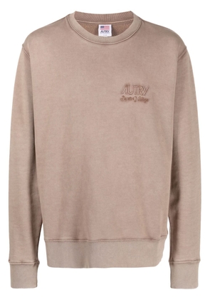 Autry logo-embroidered crew-neck sweatshirt - Brown