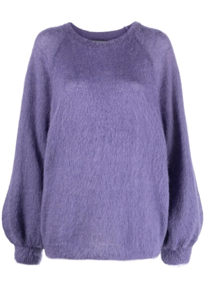 Alberta Ferretti brushed long-sleeved jumper - Purple