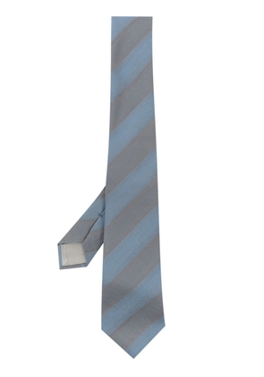 Giorgio Armani striped silk wool-blend tie - Blue