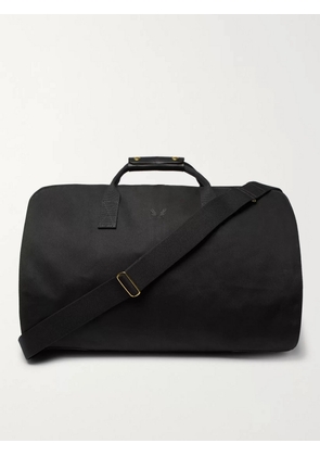 Bennett Winch - Leather-Trimmed Cotton-Canvas Suit Carrier and Holdall - Men - Black