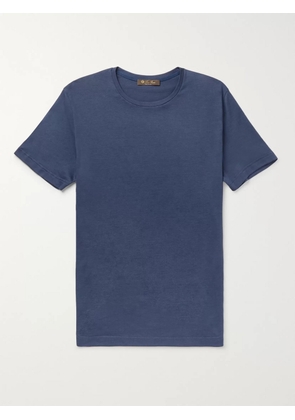 Loro Piana - Silk and Cotton-Blend Jersey T-Shirt - Men - Blue - XS