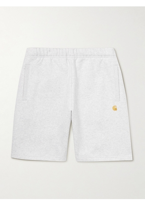 Carhartt WIP - Chase Straight-Leg Logo-Embroidered Cotton-Blend Jersey Shorts - Men - Gray - XS
