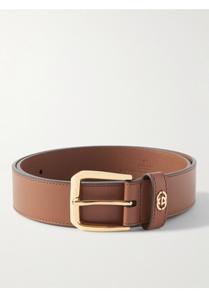Gucci - 4cm Logo-Embellished Leather Belt - Men - Brown - EU 80