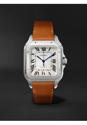 Cartier - Santos Automatic 35.6mm Interchangeable Stainless Steel and Leather Watch, Ref. No. WSSA0010 - Men - Silver