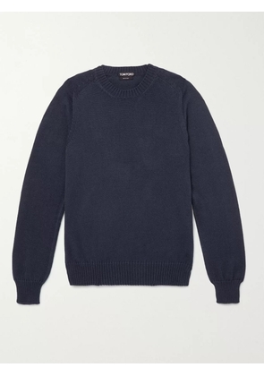 TOM FORD - Cotton and Silk-Blend Sweater - Men - Blue - IT 44