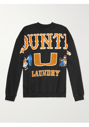 KAPITAL - Big Kountry Printed Cotton-Jersey Sweatshirt - Men - Black