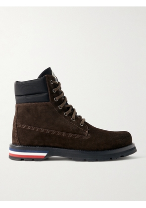 Moncler - Vancouver Shell-Trimmed Suede Hiking Boots - Men - Brown - EU 40