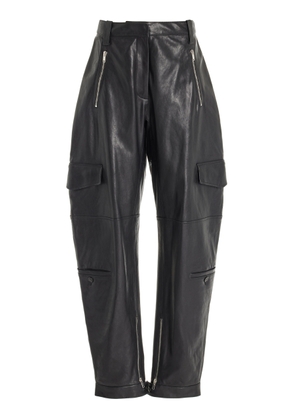 Proenza Schouler - Grainy Leather Cargo Pants - Black - US 6 - Moda Operandi