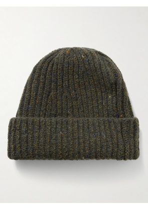 Inis Meáin - Ribbed Merino Wool and Cashmere-Blend Beanie - Men - Green
