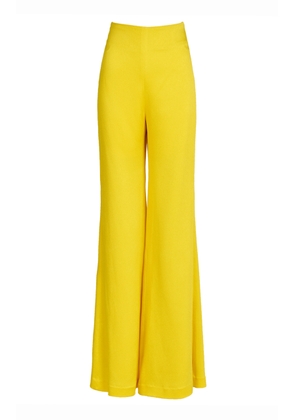 Silvia Tcherassi - Palermo Tailored Satin Wide-Leg Pants - Yellow - S - Moda Operandi
