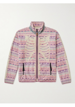 KAPITAL - Ashland Printed Fleece Zip-Up Sweatshirt - Men - Pink - 1