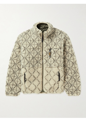 KAPITAL - Sashiko Boa Reversible Printed Fleece and Shell Jacket - Men - Neutrals - 2