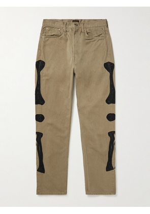 KAPITAL - Okagilly Straight-Leg Appliquéd Cotton Trousers - Men - Neutrals - UK/US 30