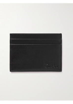 Sulka - Logo-Debossed Leather Cardholder - Men - Black