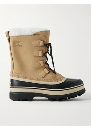 Sorel - Caribou™ Faux Shearling-Trimmed Nubuck and Rubber Snow Boots - Men - Brown - US 7