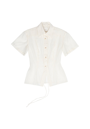 CLEA - Everett Cotton And Silk Organza Shirt - White - L - Moda Operandi
