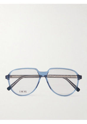 Dior Eyewear - InDior O A1I Aviator-Style Acetate and Silver-Tone Optical Glasses - Men - Blue