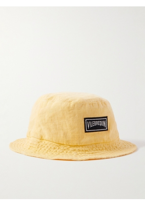 Vilebrequin - Boheme Logo-Appliquéd Linen Bucket Hat - Men - Yellow - M/L