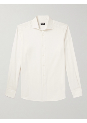 Zegna - Cotton and Cashmere-Blend Twill Shirt - Men - White - S