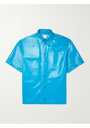 Bottega Veneta - Textured-Leather Shirt - Men - Blue - IT 46