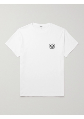LOEWE - Slim-Fit Logo-Embroidered Cotton-Jersey T-Shirt - Men - White - XXS