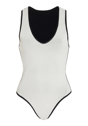Brandon Maxwell - The Mimi Scooped Knit Bodysuit - Black/white - M - Moda Operandi