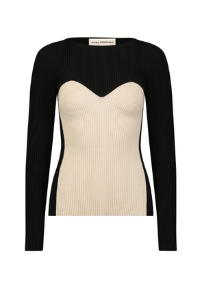 Mara Hoffman - Scarlett Stretch Cotton Knit Sweater - Black/white - L - Moda Operandi