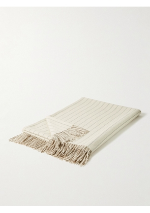 Loro Piana - Fringed Striped Cashmere Blanket - Men - Neutrals
