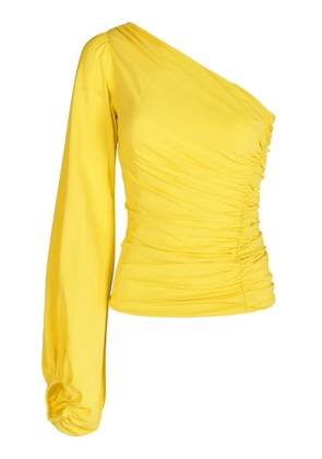 Silvia Tcherassi - Oriana Asymmetric Puff-Sleeve Top - Yellow - S - Moda Operandi