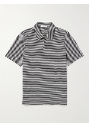 Mr P. - Striped Organic Cotton Polo Shirt - Men - Blue - XS