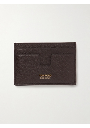 TOM FORD - Colour-Block Full-Grain Leather Cardholder - Men - Brown