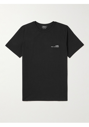 A.P.C. - Logo-Print Cotton-Jersey T-Shirt - Men - Black - XS