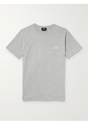 A.P.C. - Logo-Print Cotton T-Shirt - Men - Gray - XS