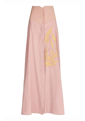 Silvia Tcherassi - Modena Embroidered Maxi Skirt - Pink - S - Moda Operandi