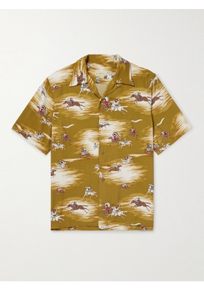 KAPITAL - Convertible-Collar Printed Crepe Shirt - Men - Gold - 2