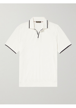Loro Piana - Contrast-Tipped Cotton Polo Shirt - Men - White - M