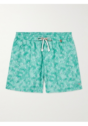Loro Piana - Bay Straight-Leg Mid-Length Printed Swim Shorts - Men - Green - S