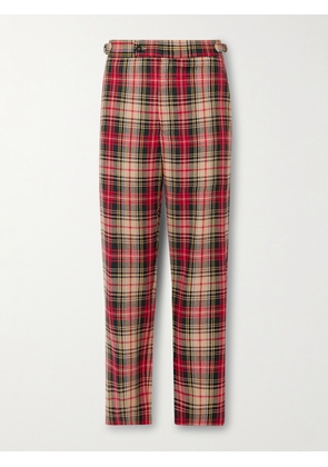 BODE - Truro Straight-Leg Checked Woven Trousers - Men - Red - UK/US 30
