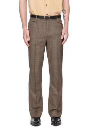 Ernest W. Baker Beige Check Trousers