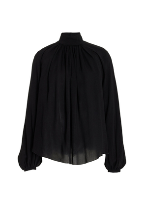 Gabriela Hearst - Kiian Pleated Silk Top - Black - IT 48 - Moda Operandi