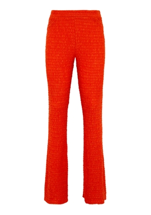 SIEDRÉS - Feny Textured Cotton-Blend Flare Pants - Orange - S - Moda Operandi