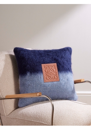 LOEWE - Logo-Appliquéd Two-Tone Mohair and Wool-Blend Cushion - Men - Blue
