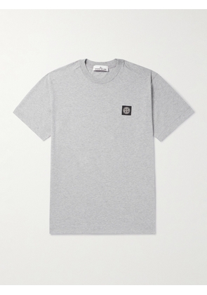 Stone Island - Logo-Appliquéd Garment-Dyed Cotton-Jersey T-Shirt - Men - Gray - S