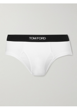 TOM FORD - Stretch-Cotton and Modal-Blend Briefs - Men - White - S
