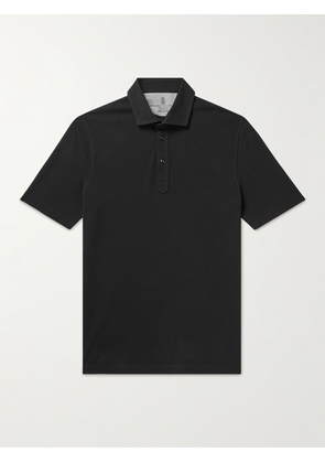 Brunello Cucinelli - Cotton-Piqué Polo Shirt - Men - Black - IT 44