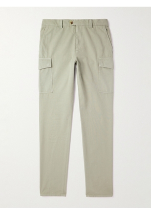 Brunello Cucinelli - Straight-Leg Cotton-Gabardine Cargo Trousers - Men - Green - IT 46