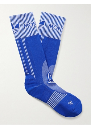 Moncler Genius - adidas Originals Logo-Jacquard Ribbed Recycled Stretch-Knit Socks - Men - Blue - S