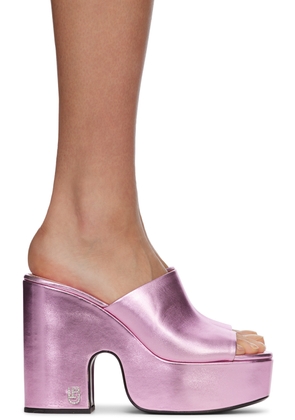 Les Petits Joueurs Pink Bianca Platform Sandals