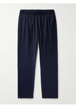 De Bonne Facture - Straight-Leg Wool-Flannel Drawstring Trousers - Men - Blue - IT 46